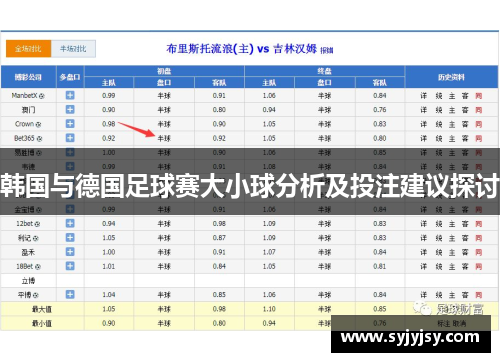 韩国与德国足球赛大小球分析及投注建议探讨